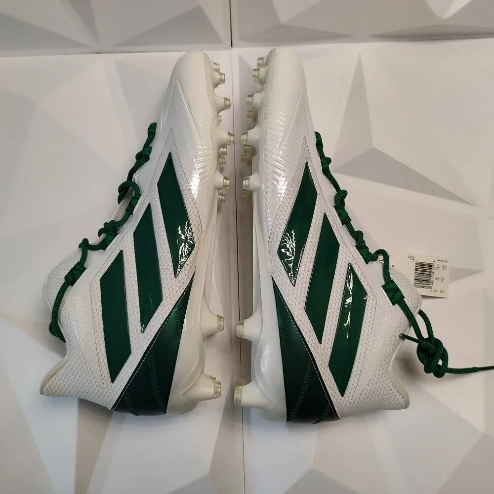 Adidas Mens Football Cleats 16 White Green Shoe Lacrosse Freak Carbon Mid - Picture 4 of 13